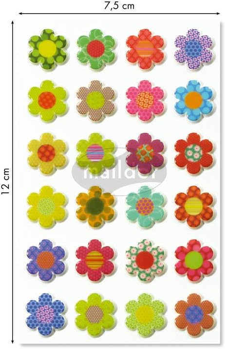 Maildor CY021O, Cooky 3D STICKERS, 1 sheet 12x8 cm, 24 stickers, FLOWER PEARLS THEME, Children's Arts and Crafts Accessories - Image 3