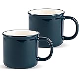 KooK Camping Mug Set of 2, Urban Outdoor Hiking Coffee Cup, Ceramic, Camp Casual, for Campfire, Tea, Hot Chocolate, Soup, Mic