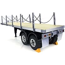 ホビーラジコン Tamiya 1/14 Scale Flatbed Semi-Trailer wheelfun 1/14 2Axle RC Tractor Flatbed Semi Trailer Truck