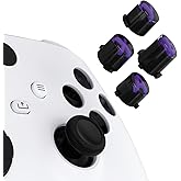 eXtremeRate ABXY Buttons for Xbox Series X & S Controller, Three-Tone Black & Clear with Purple Classic Symbols Action Keys Replacement Buttons for Xbox One S/X, Elite Series 2 & 1 Wireless Controller