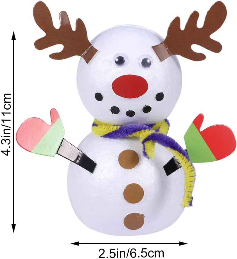 Amosfun Ensemble De Boules De Polystyrene En Forme De Bonhomme De Neige En Mousse Avec Autocollants Decoratifs Diy Ornement De Noel Jouets Cadeaux Pour Enfants Bois De Renne Amazon Fr Cuisine Maison