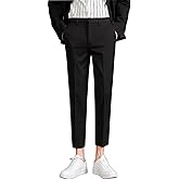 ESSYSHE Men’s Cropped Slim Fit Dress Pants Tapered Ankle Dress Pants Suit Pants