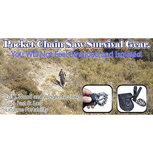 Pocket Chainsaw Survival Gear - Cutting Teeth Every Link - Best Lifetime Guarantee - The Best Cool Gadgets and Survival Tools - Great Military and Tactical Emergency Survival Kits Tools & Home Improvement, Safety & Security, Emergency & Survival Kits, Emergency Survival Kits