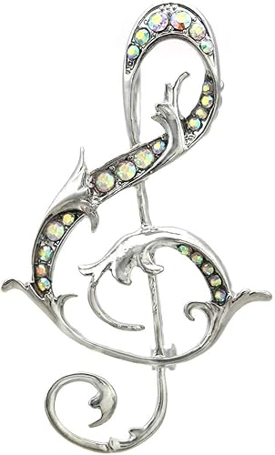 Amazon Soulbreezecollection ト音記号 音符 ブローチピン クリアラインストーンジュエリー ミュージシャン用 ブローチ 通販
