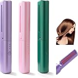 Lonnalee Rechargeable Mini Cordless Hair Straightener Brush 2-in-1 Negative Ion view 8
