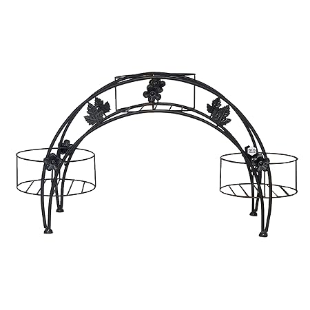 GIG Handicrafts 3 Tier Iron Pot Stand Plant Stand Plant Holder Without Planters (83 cm x 25 cm x 45 cm, Black)
