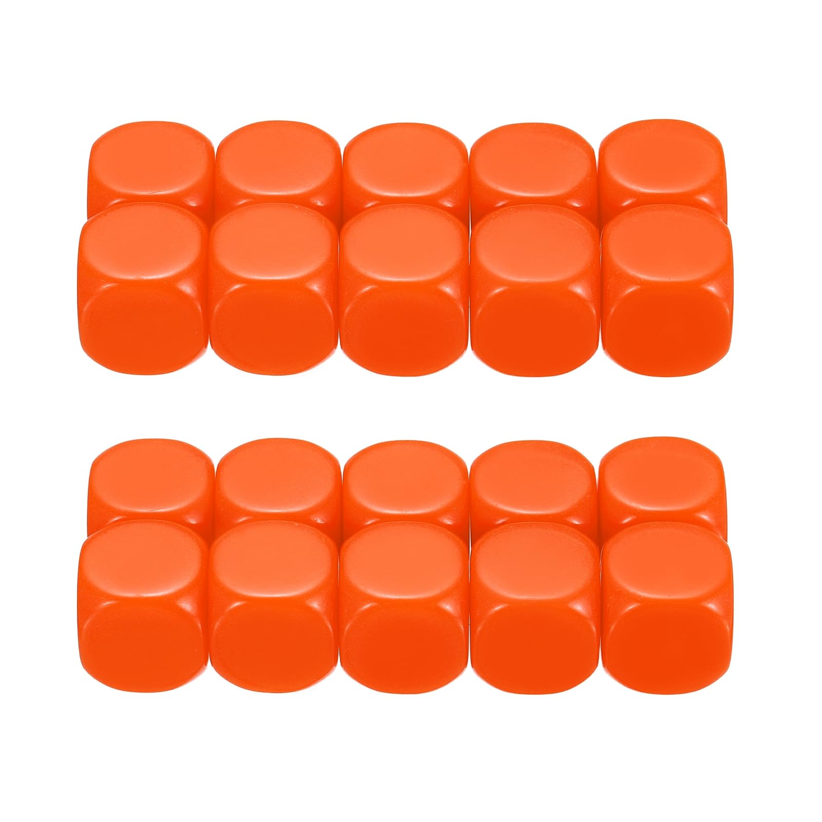 PATIKIL 16mm Acrylic Dice Blank, 20 Pcs Standard Game Dice Rounded Corner Blank Dice with Smoothed Surface Six Sided for Board Games Teaching, Orange