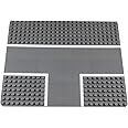 Strictly Briks Compatible with Lego Building Blocks Road Plates 3-Way Intersection 13.75" x 16.25", Kids Building Brick Baseplates for City Road, Street, Race Track, Towns, Classic Size