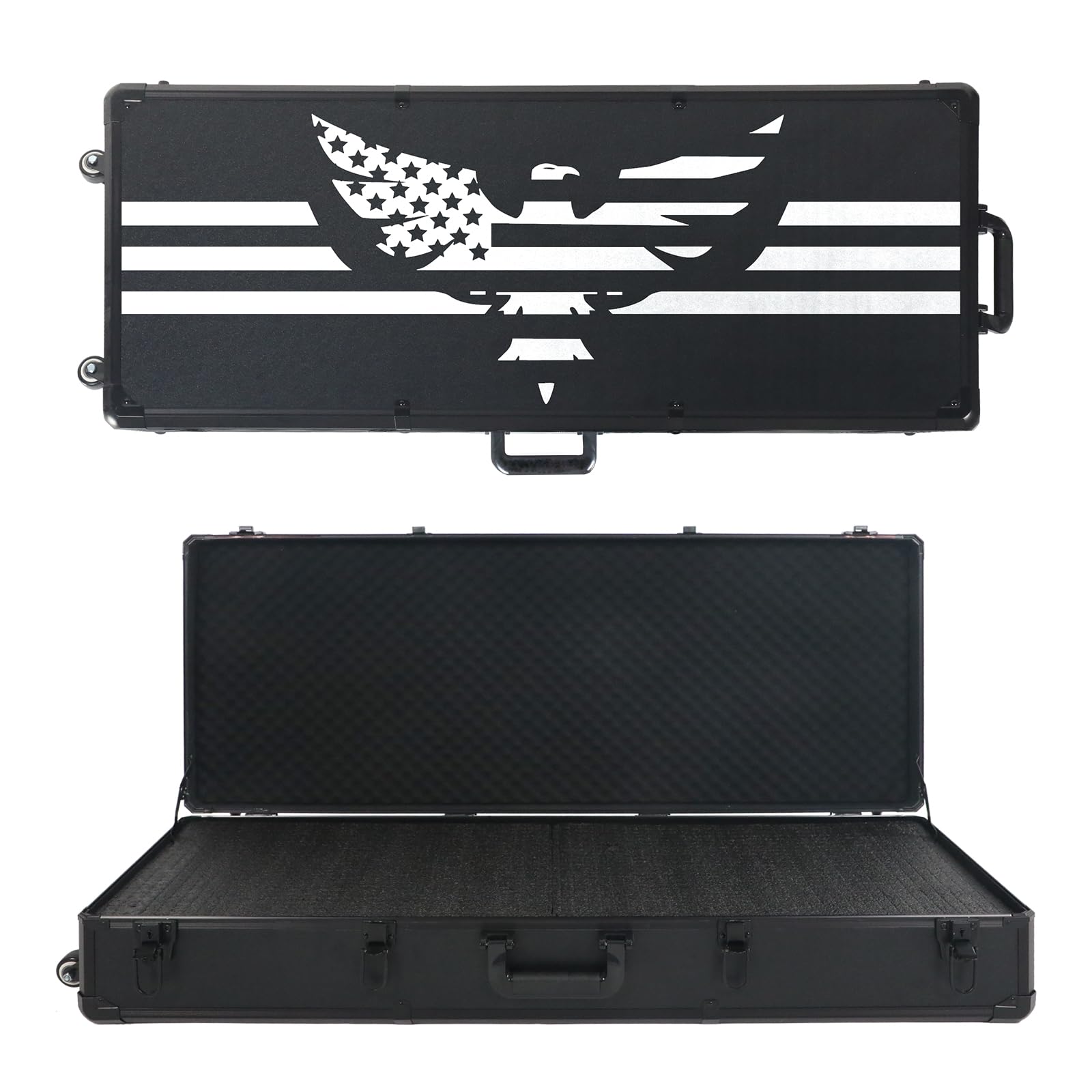 Photo 1 of ***FOR PARTS ONLY/ BROKEN*** TTSITG 47” Rifle Hard Case, TSA Approved Long Case IP67 Waterproof & Crushproof with Wheels, Customizable Foam, 2 Handles and 4 latches,Travel Case for 2 Rifles, Guns, Shotguns, Ammo, Scopes & Gear