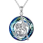 Grmdit Sloth Necklace Sterling Silver Sloth Pendant Animal Jewelry Gifts for Women Mom