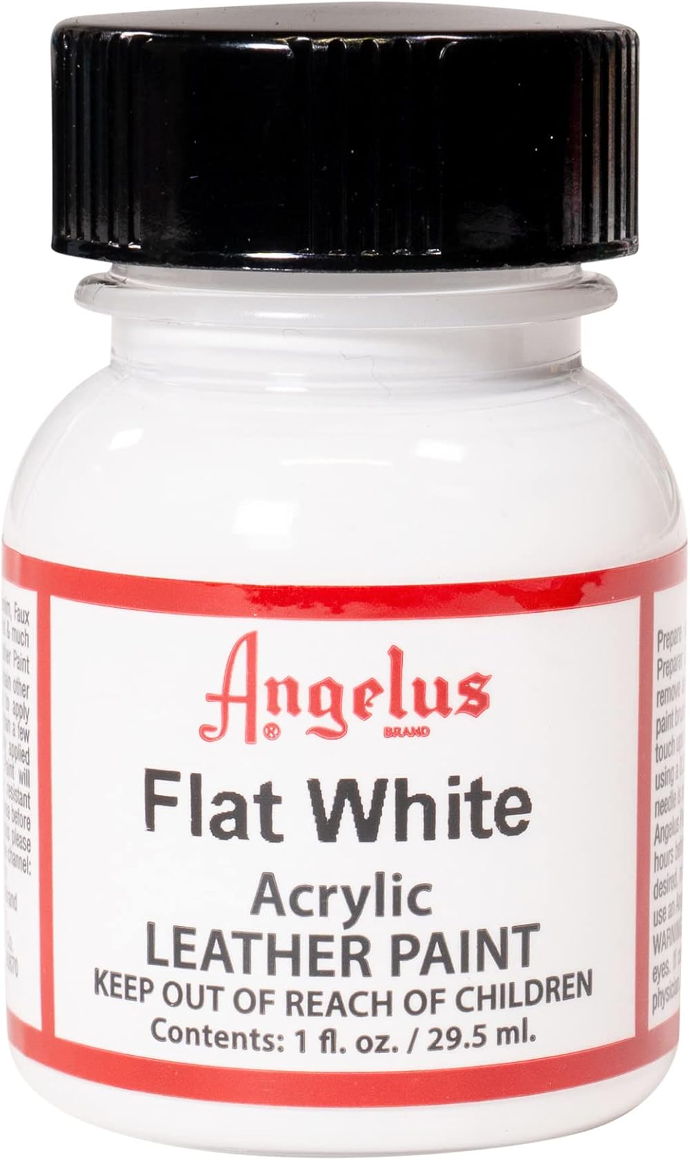 Angelus Matt White Leather Paint 29.5 ml for Shoes Belts Watch Straps