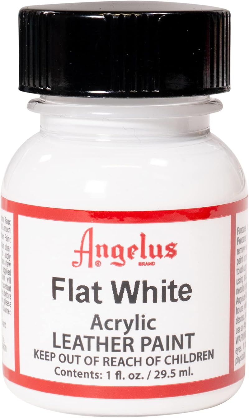 Angelus Matt White Leather Paint 29.5 ml for Shoes Belts Watch Straps