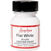 Angelus Acrylic Leather Paint for Shoes, Sneakers, Leather, Canvas, Furniture, and More - 1 Fl Oz, Flat White