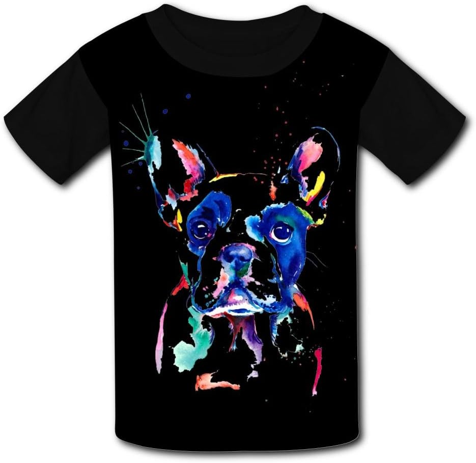 Wcpol Colorful French Bulldog Dog Children's 3D Print Tshirts Top Tees Short Sleeve for Boys