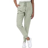 MIVEI High Waisted Jogger Style Scrub Pants Pale Green