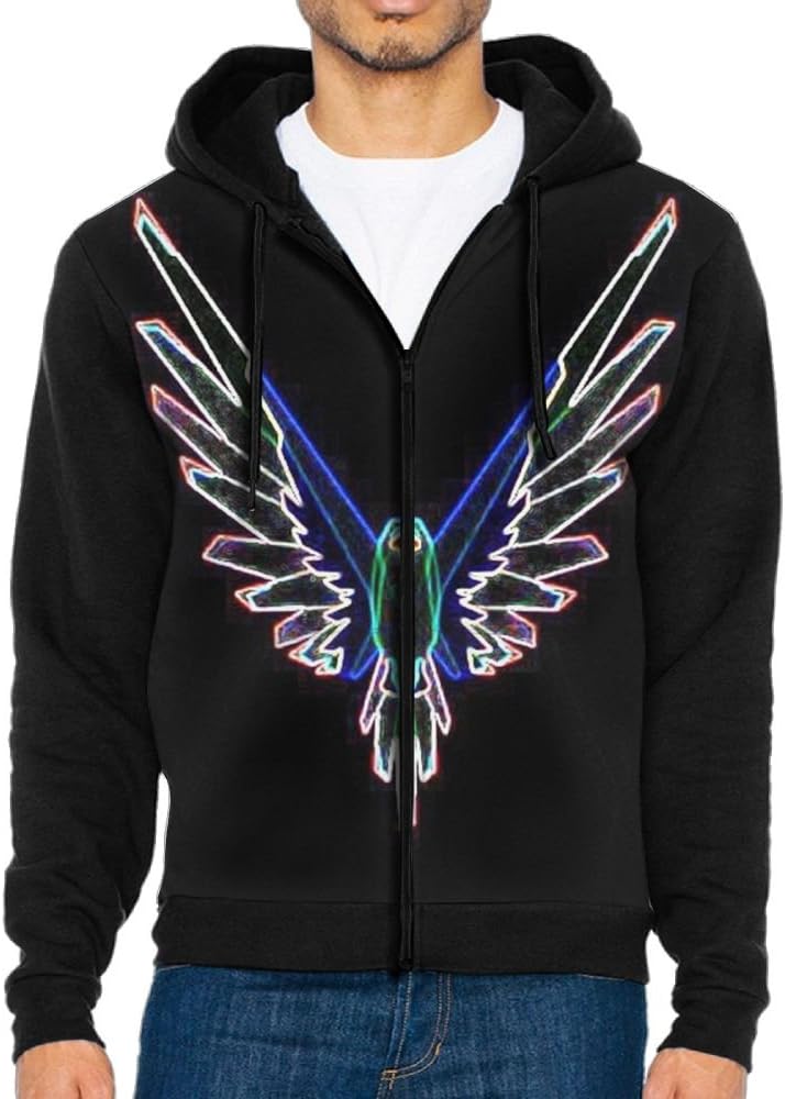 KJKDDDH Men's Sweaters Logan Paul Parrot Logo Zip Up Hoodie Sweatshirt