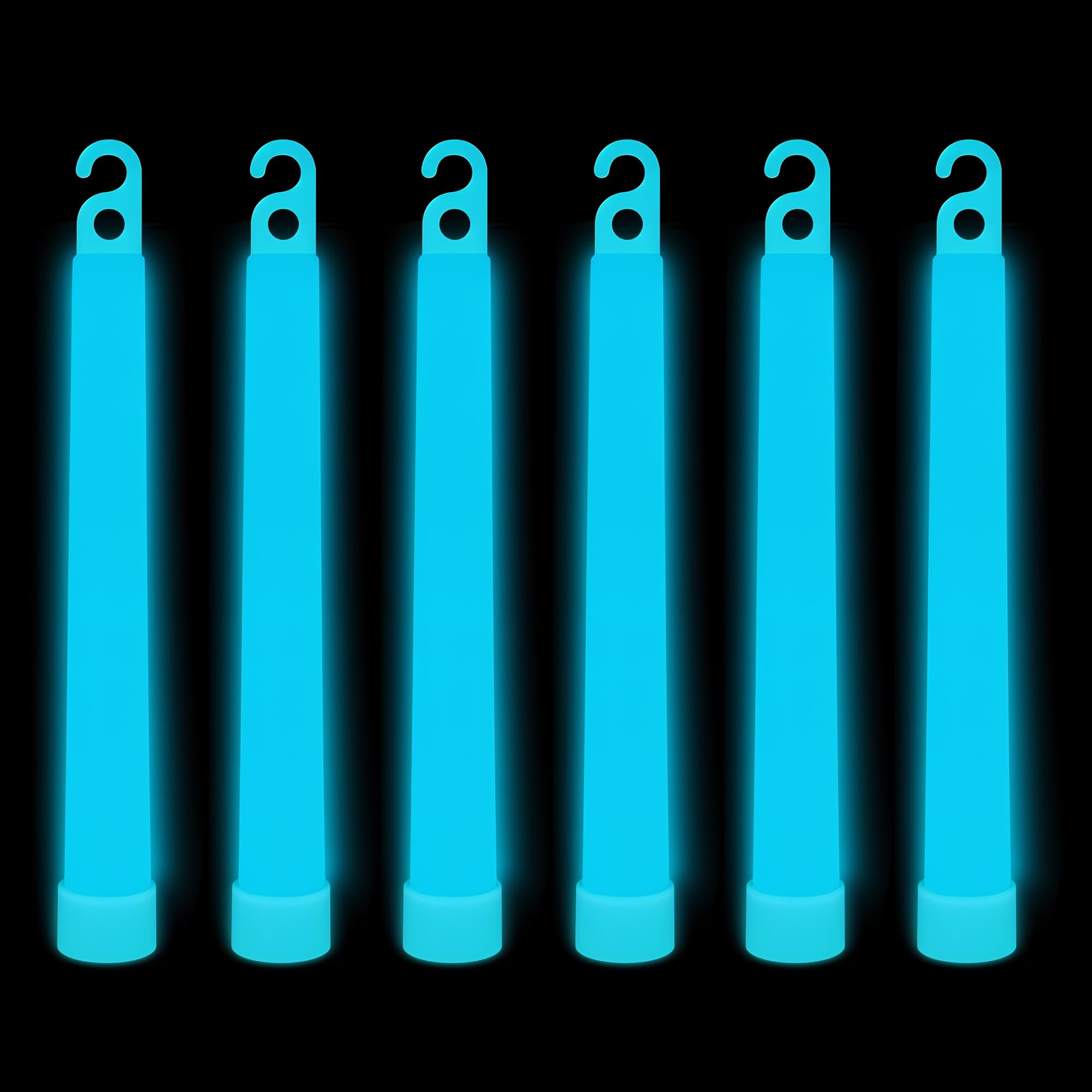 Trimming Shop 6 inch Glow Sticks Lanyard Premium Ultra Bright Glow in the Dark Rod Mega Party Pack of 25 (Aqua) for New Year’s Eve, Graduation Party, Camping