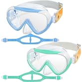Kids Swim Mask - Ultimate 180&deg; Kids Swim Goggles Anti-Fog Child Diving Mask Leak-Proof Kids Goggles with Nose Cover and Fabric Strap for Ages 4-14 for Swimming, Snorkeling Diving