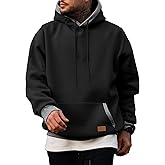 JMIERR Men's Cotton Casual Hoodies Sweatshirts Fashion Long Sleeve Drawstring Fleece Pullover Hoodie with Pockets