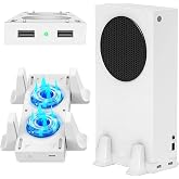 CTPOWER Cooling Stand for Xbox Series S, 3 Levels Adjustable Fans Rotate Speed with Type-C Power Input, USB Charging and Data Transmission Ports