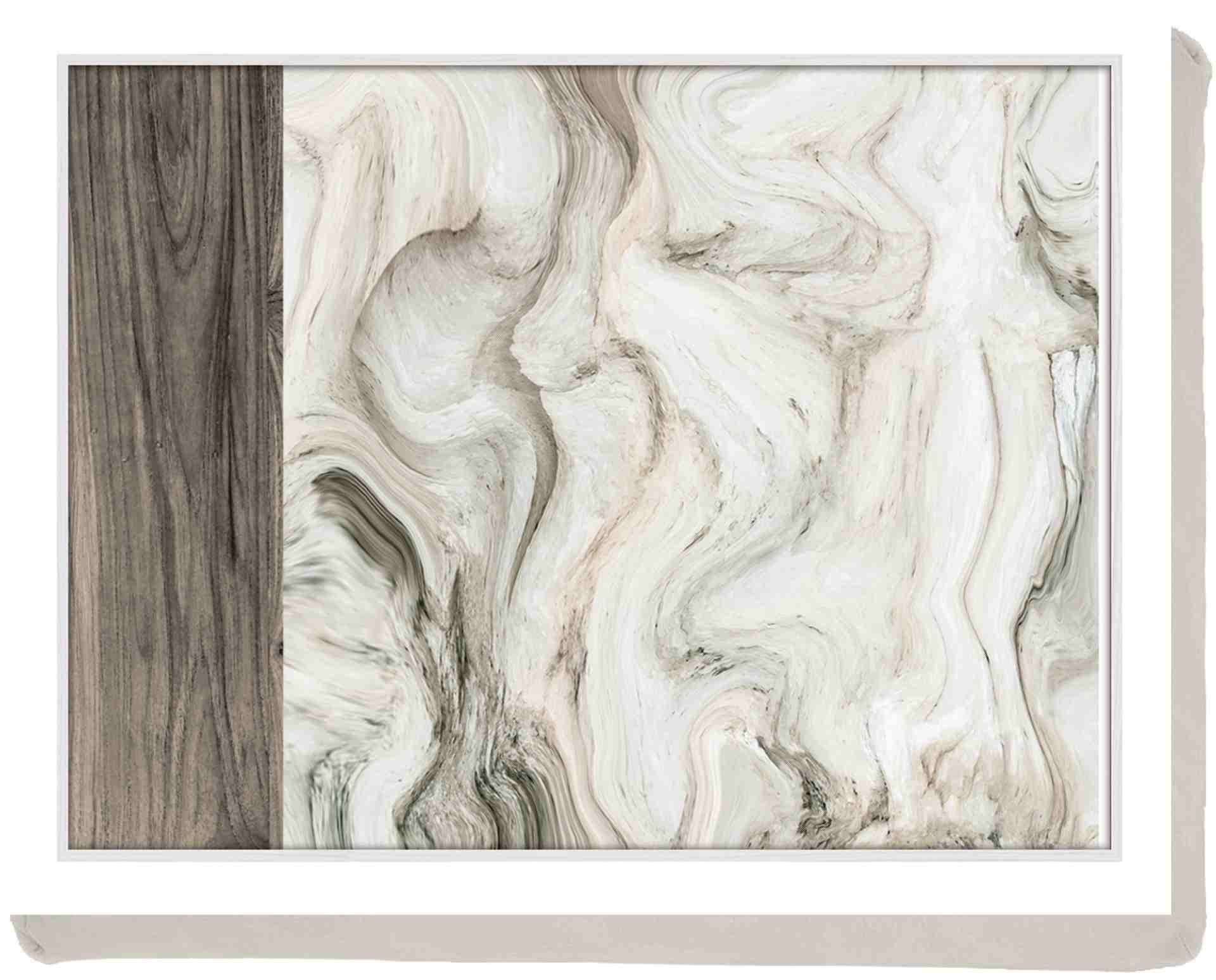 Creative Tops Cushioned Lap Tray/Lap Tray with Cushion and 'White Marble & Wood' Design, White/Grey, 44 x 34 cm C000317