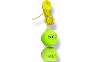 Neo Sportings_Training/Playing/Hanging Heavy to Medium Ball_Medium Heavy Ball_with 3 mtrs Nylon Rope, for Practice and Drill, Cricket/Baseball/Pet Toy, RedColour, Medium Heavy Ball