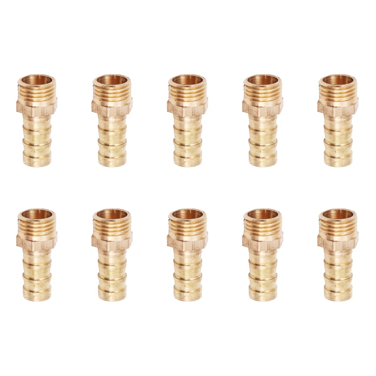 10PCS Hose Pipe Tap Connector Brass Hose Nozzle Connector Hose Fitting Male Adapter for Pond Pool Hose Pipe Adapters -1/4 10mm