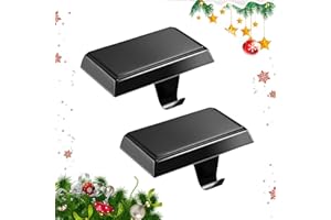 Guojanfon Christmas Stocking Holder Bases - Mantel Stocking Hangers Hanging Hooks for Fireplace Stand Hanger Holder Weighted Hangers for Xmas Holiday Decoration (2 Black, 2)