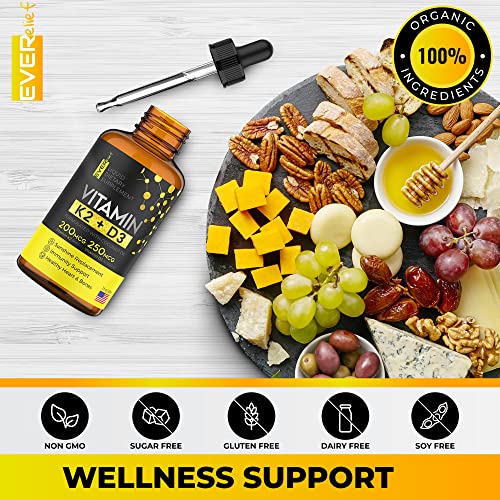 (2 Pack) Liquid Vitamin D3 with K2 Vitamin D3 Drops 10000 IU