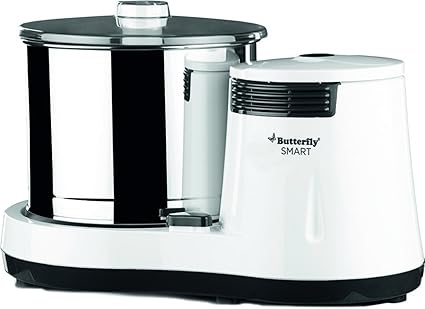 Butterfly Smart 150-Watt Table Top Wet Grinder with Coconut Scrapper Attachment (White and