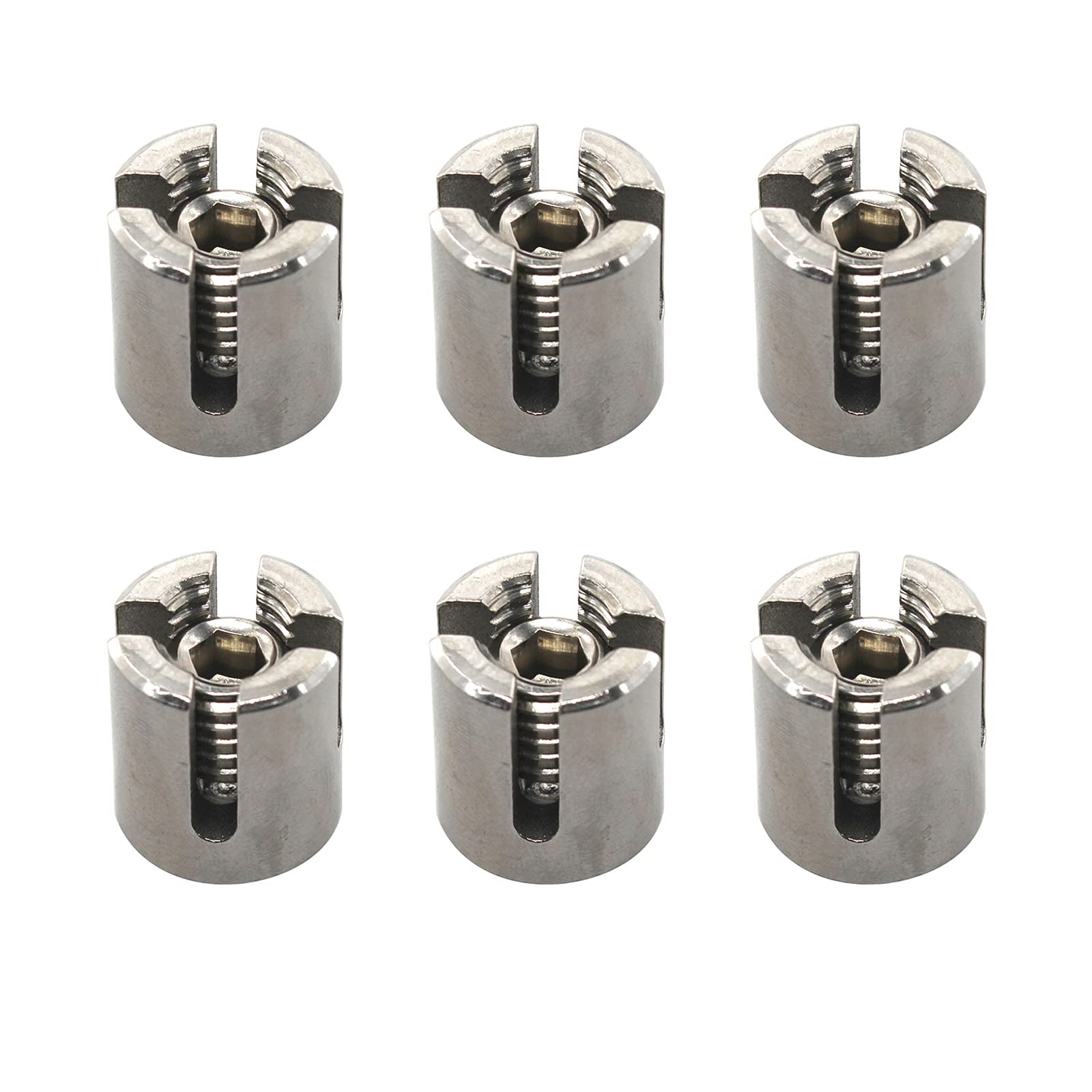 M10x3 mm Cross Cable Clamps Wire Rope Cross Clamp 316 stainless steel Cross Clip (Pack of 6)