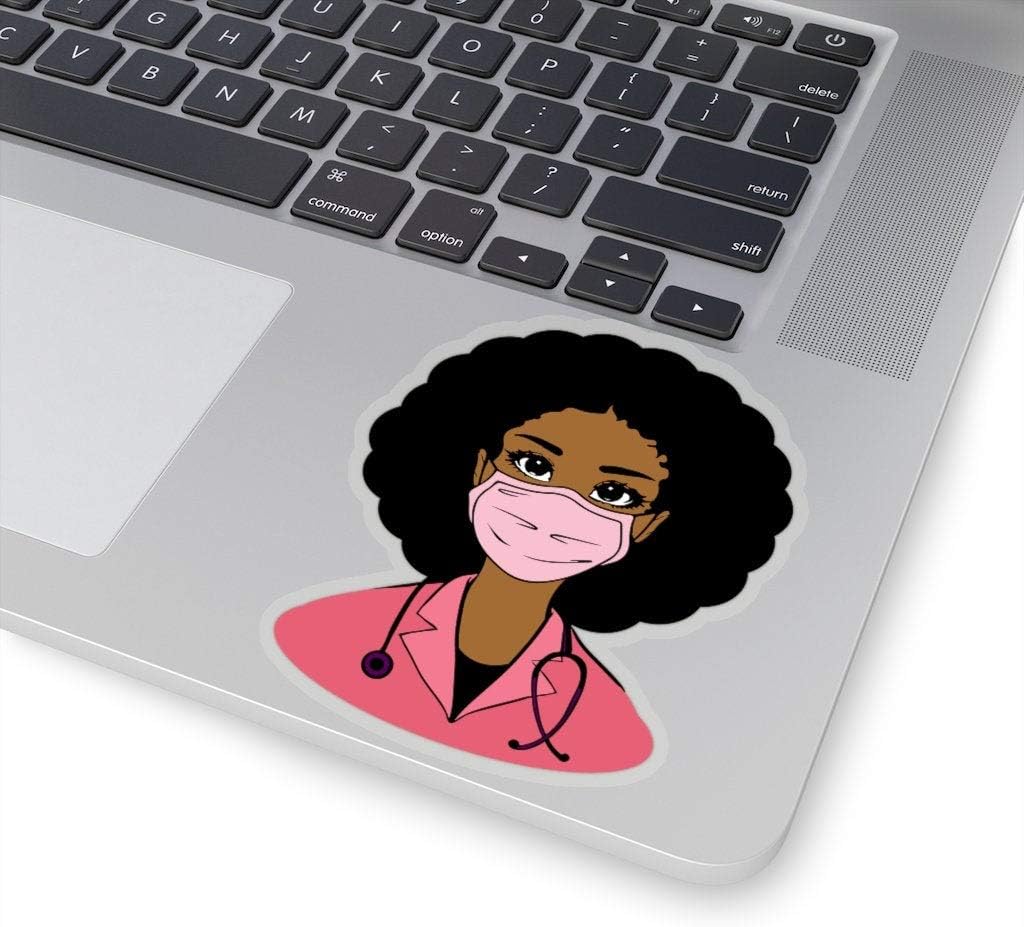 Lplpol Funny 6" Vinyl Decal Sticker Doctor Sticker Kiss-Cut Stickers Female Doctors Medical School Med Student Afro Stickers African American for Laptop Water Bottle Phone Car