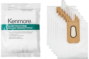 Kenmore UB100 B200 Series Replacement Dust Bags, Pack of 6, for Ultra-Lightweight Commercial Bagged Upright Vacuum Cleaner (Model: BU1001)