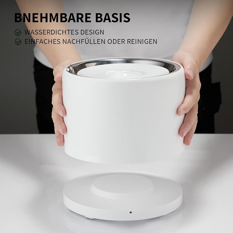 Drahtlose Wasserpumpe Automatische intelligenter Trinkbrunnen für Katze und Hund, Auskleidung aus rostfreiem Stahl, Beherbergt Nicht leicht Bakterien