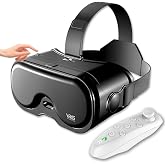 VR Headset for Phone with Controller,Adjustable 3D Glasses Compatible 5~7 inch,Anti-Blue Eyes Protected HD Lenses,for Mobile Games &amp; Movies