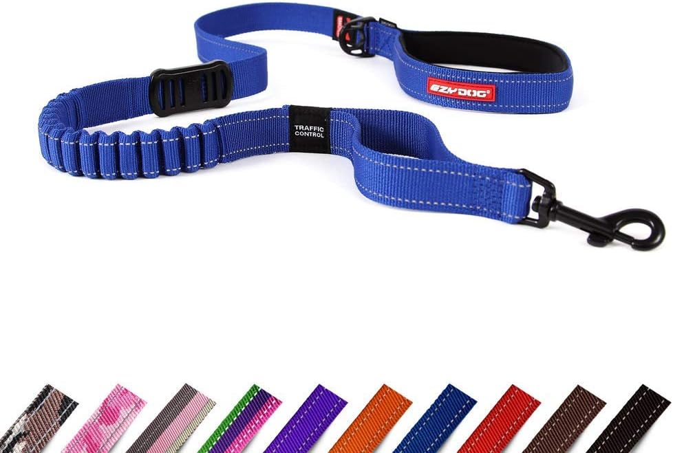 EzyDog Zero Shock Dog Lead, Shock Absorbing, Anti Pull Lead for Medium Dogs Dog Leads For Large Dogs, Soft Double Handle