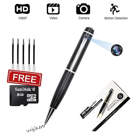 Stift Kamera UYIKOO Mini Stifte Kamera HD 1080p Tragbare Kleine Kamera für Home Office Überwachung Nanny Cam Unterstützung Be