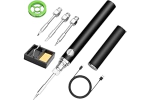 Dmyond Cordless Soldering Iron Kit, USB Rechargeable Portable Cordless Soldering Iron, 3 Temperature Adjustment Soldering Iron Tool Kit for Home Appliance Repair, DIY