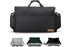 QYILUARE Camping Stove Carrying Case for Coleman 2-Burner,Camp Stove Carry Bag for Camp Chef Everest Stoves | Heavy-Duty Water-Resistant Stove Storage bag | Adjustable Shoulder Strap & Large Pockets