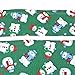 Snowmen on Green Reusable Fabric Gift Bag for Christmas (Medium 17 Inches Wide by 18.5 Inches High)
