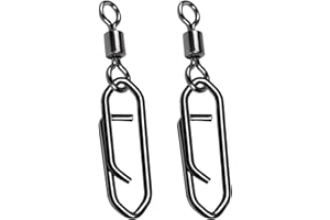 AMYSPORTS High Strength Saltwater Barrel Swivels Fishing Tackle Stainless Steel Line Connector Fishing Snaps Swivel Change Quick Fishing Clips Snap Black Nickel