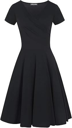 black midi dress with pockets