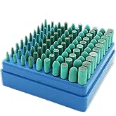 Luo ke 100 Pcs 1/8'' Shank Silicone Rubber Rotary Polishing Bits | Premium Rubber Fine Polishing Bits for Metal, Aluminum, Steel, Jewelry, Silver, Brass, Woodwork, Surface Cleaning for Dremel