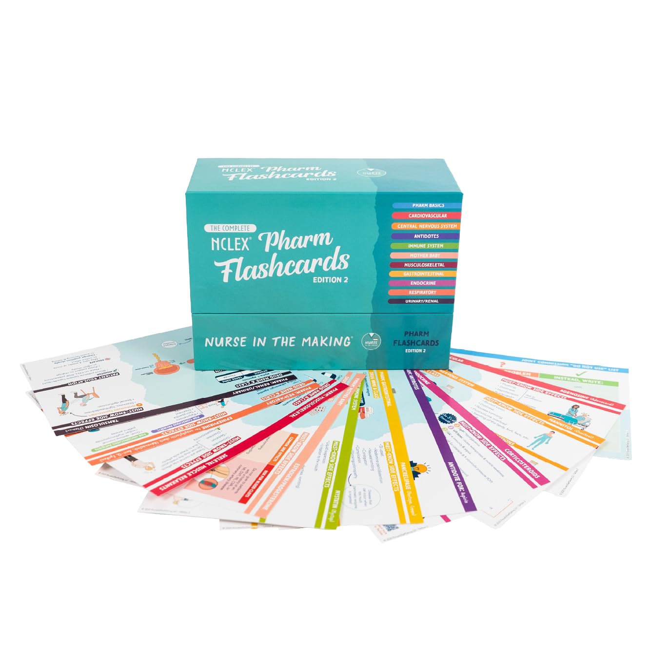 Photo 1 of Pharmacology Flashcards – Nurse In The Making – 150+ Nursing School Medication Cards for NCLEX, ATI & HESI Prep – Drug Classes, Side Effects & Study Tips for RN & LPN Students