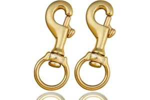 Faneta 3-1/4 Inch Solid Brass Swivel Bolt Snap Hooks 7/8 Inch Swivel Eye Single Ended Scuba Diving Clips Keychain Holder for Dog Collar, Pet Leash, Flag Halyard and More (2 Pieces)