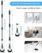 Leebein Electric Spin Scrubber Cordless with 8 Brush Heads 12–54in Extendable view 3