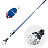 BOBOPRO Golf Ball Retriever Telescopic for Water,12Ft/15Ft Ball Retriever Tool Golf,Stainless Locking Head and Dual-Zip Headcover,Golf Ball Grabber with Non-Slip Handle,Aluminum Extendable Shaft