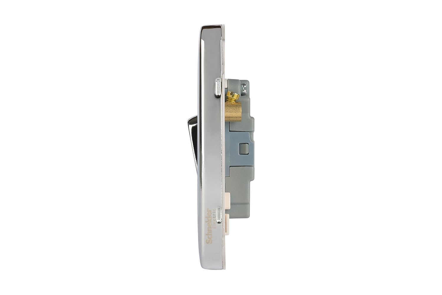 Schneider Electric GGBL1013WPC Lisse Screwless Deco 10A 3P Isolator Switch WPC, 240 V, Polished Chrome, Polished Chrome, White Insert - Image 4