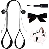 Sex Bondage BDSM Kit, Nipple Clamps, Spanking Paddle, Blindfold Eye Mask | Adjustable Legs Straps &amp; Handcuffs