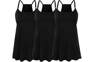 SUIEK 3 Pack Maternity Nursing Tank Tops with Bralette Cotton Breastfeeding Camisole